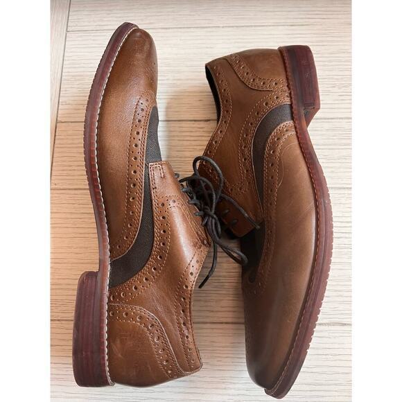 Rockport Mens leather 2 tone wing tips w/ flexible shock absorbing soles.‎ 10.5 - Picture 2 of 8